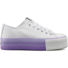 Benetton BN-30937 Beyaz-Lila Kadın Spor Ayakkabı
