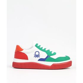 Benetton BN-31201-3379 Beyaz Yeşil Kadın Spor Ayakkabı
