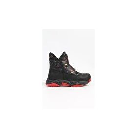 Benetton BN-50046 3256 Siyah Kırmızı Kız Çocuk Bot
