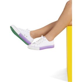 Benetton BN-90176-2 3374 Beyaz Lila Kadın Spor Ayakkabı