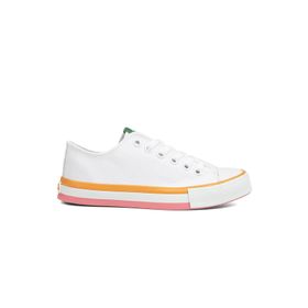 Benetton BN-90176-2-3374 Beyaz Turuncu Kadın Spor Ayakkabı