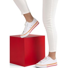 Benetton BN-90176-2-3374 Beyaz Turuncu Kadın Spor Ayakkabı