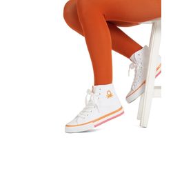 Benetton BN-90189-3374 Beyaz Turuncu Kadın Spor Ayakkabı