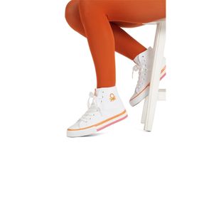 Benetton BN-90189-3374 Beyaz Turuncu Kadın Spor Ayakkabı
