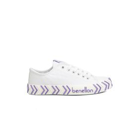 Benetton BN-90624-3374 Beyaz Lila Kadın Spor Ayakkabı
