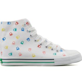 Benetton BN30185 Beyaz Kadın Keten Ayakkabı