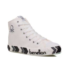 Benetton BN30721B Beyaz Uzun Suni Deri Mevsimlik Unisex Spor Ayakkabı