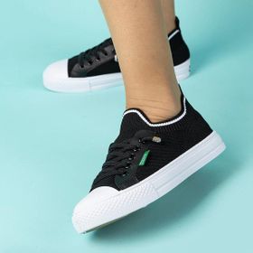 Benetton BNI 10233 Siyah Kadın Lastik Bağcıklı Günlük Ayakkabı