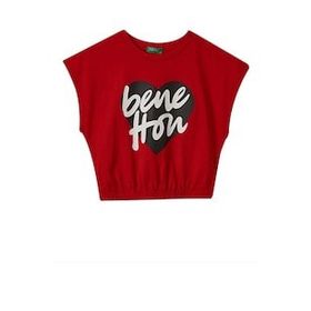 Benetton BNT-G285 TOP Kırmızı Kız Çocuk T-shirt