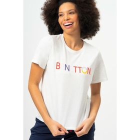 Benetton BNT-W20382-23Y Bej Kadın T-shirt