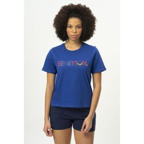 Benetton BNT-W20382-23Y Lacivert Kadın T-shirt