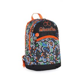 Benetton BNT03673 Siyah-Turuncu Erkek Çocuk Okul Çantası
