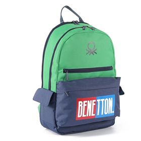 Benetton BNT03785 Yeşil-Lacivert Unisex Sırt Çantası