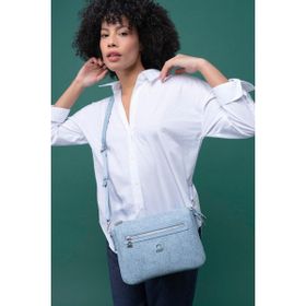 Benetton BNT1276 Beyaz Açık Gri Mavi Kadın Çapraz Çanta