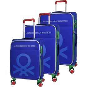 Benetton BNT2200 Mavi Siyah 3'lü Valiz Seti