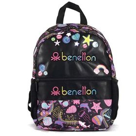 Benetton Siyah Kiz Çocuk Ana Okul Çantası