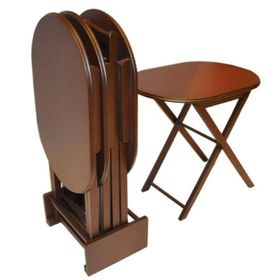 Bengi Ticaret 13269 Oval Parlak Ceviz Yapım Zigon Sehpa