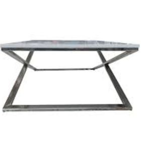 Bengi Ticaret 13917 X St Çapraz Model Metal Nikelaj Ayak Parlak Boya Tabla El Yapım Orta Sehpa