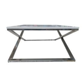 Bengi Ticaret 18116 X Çapraz Metal Nikelaj Ayak Parlak Lake Tabla El Yapım Orta Sehpa