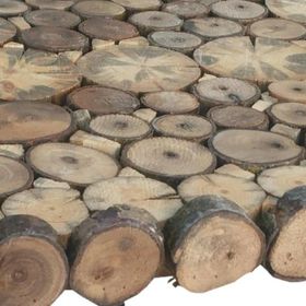 Bengi Ticaret 18145 Kütük Doğal Ağaç Dalı Kesme Metal Ayak Üstü Cam El Yapım Orta Sehpa