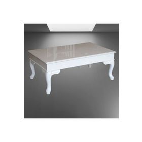 Bengi Ticaret 18521 Klasik Demonto Kayın Aslan Ayak Mdf Tabla Beyaz Lake El Yapım Orta Sehpa