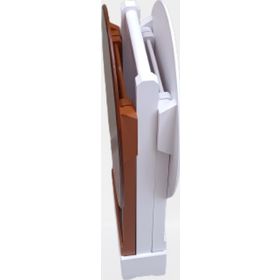 Bengi Ticaret 90125 Oval Model El Yapımı Ceviz-Beyaz Renk Zigon Sehpa