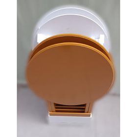 Bengi Ticaret 90129 Oval Model Ahşap El Yapımı Beyaz ve Hardal Renk Zigon Sehpa Uyumu El Yapı