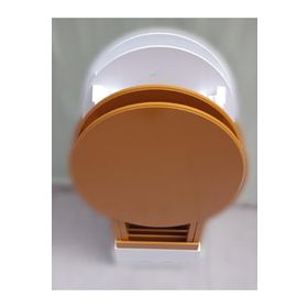 Bengi Ticaret 90129 Oval Model Ahşap El Yapımı Beyaz ve Hardal Renk Zigon Sehpa Uyumu El Yapı