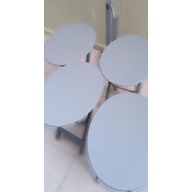 Bengi Ticaret 90133 Oval Model Ahşap El Yapımı Gri Renk Zigon Sehpa