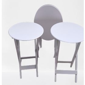 Bengi Ticaret 90136 Oval Model Ahşap El Yapımı Parlak Beyaz Renk Zigon Sehpa