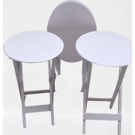 Bengi Ticaret 90136 Oval Model Ahşap El Yapımı Parlak Beyaz Renk Zigon Sehpa