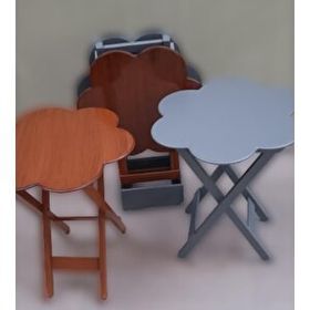 Bengi Ticaret 9109 Papatya Model Ahşap Ceviz ve Gri Renk El Yapımı Zigon Sehpa