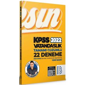 Benim Hocam 2022 KPSS Vatandaşlık Tamamı Çözümlü 22 Deneme