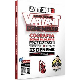 Benim Hocam Yayınları 2022 Ayt Coğrafya Tamamı Video Çözümlü 33 Deneme Sınavı