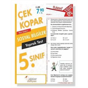 Benim Hocam Yayınları 5. Sınıf Sosyal Bilgiler Çek Kopar Yaprak Test