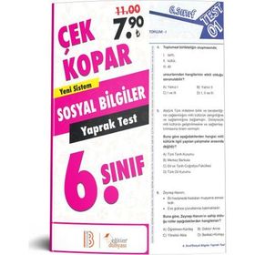 Benim Hocam Yayınları 6. Sınıf Sınıf Sosyal Bilgiler Çek Kopar Yaprak Test