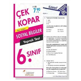 Benim Hocam Yayınları 6. Sınıf Sınıf Sosyal Bilgiler Çek Kopar Yaprak Test