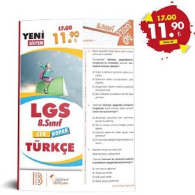 Benim Hocam Yayınları 8. Sınıf Türkçe Çek Kopar Yaprak Test