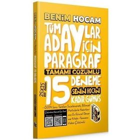 Benim Hocam Yayınları Tüm Adaylar için Paragraf Tamamı Çözümlü 15 Deneme