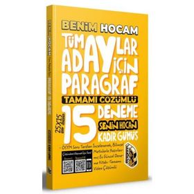 Benim Hocam Yayınları Tüm Adaylar için Paragraf Tamamı Çözümlü 15 Deneme