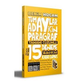 Benim Hocam Yayınları Tüm Adaylar için Paragraf Tamamı Çözümlü 15 Deneme