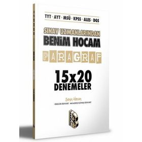 Benim Hocam Yayınları TYT - AYT - MSÜ - KPSS - ALES - DGS Sınav Uzmanlarından Paragraf 15x20 Denemeler