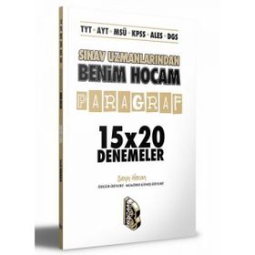 Benim Hocam Yayınları TYT - AYT - MSÜ - KPSS - ALES - DGS Sınav Uzmanlarından Paragraf 15x20 Denemeler