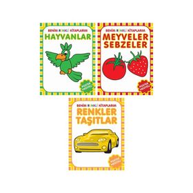 Benim Renkli Kitaplarım - Hayvanlar Meyveler-Sebzeler ve Renkler-Taşıtlar Seti - Parıltı Yayıncılık
