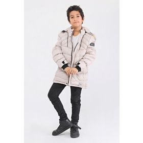 Benitto Kids 51237T Bej Kürklü Erkek Çocuk Kaban