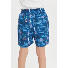 Benitto Kids 7010 - 04G-Mavi Erkek Çocuk Desenli Deniz Şortu