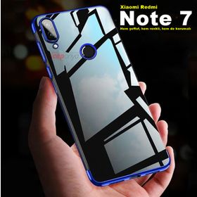 Benks Xiaomi Redmi Note 7 Köşeleri Renkli Şeffaf Kamera Korumalı Kılıf
