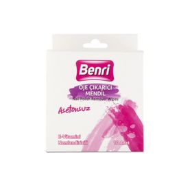 Benri 10'lu Asetonsuz Oje Çıkarıcı Mendil