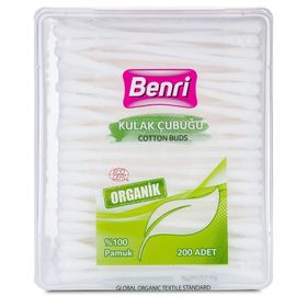Benri 200 Adet Organik Kulak Temizleme Çubuğu