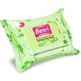 Benri Kuru ve Hassas Ciltler İçin 25'li Makyaj Temizleme Mendili